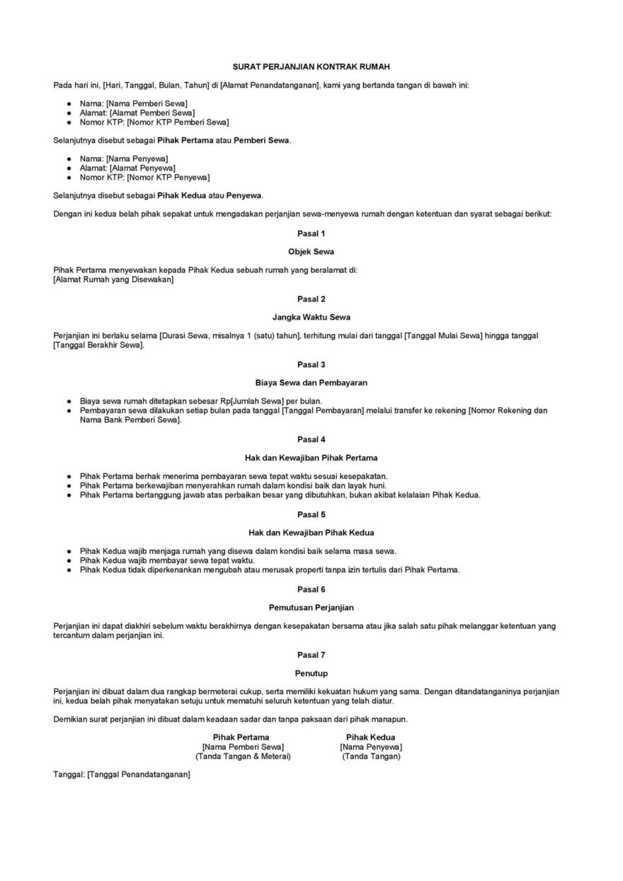 pelajari dan pahami hukum sewa menyewa panduan lengkap